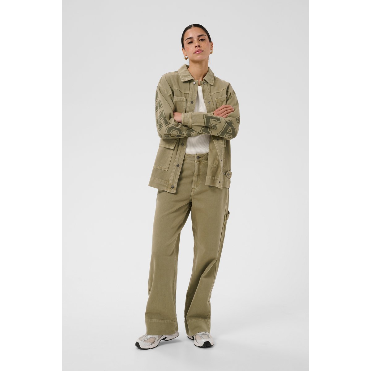 Pantalon casual vert aloe, KAFFE