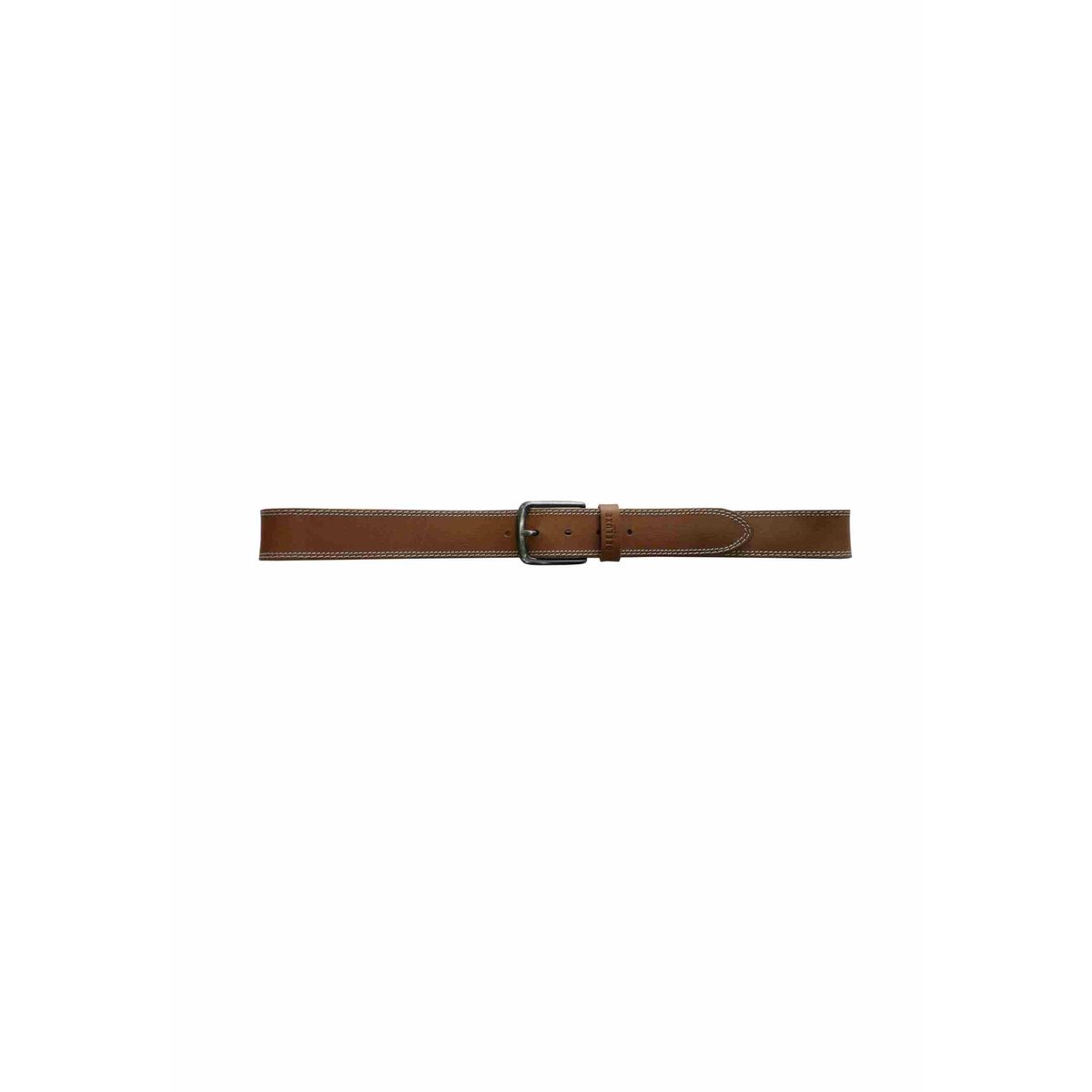Ceinture homme en cuir à surpiqûres contrastées BENTO tan, DEELUXE