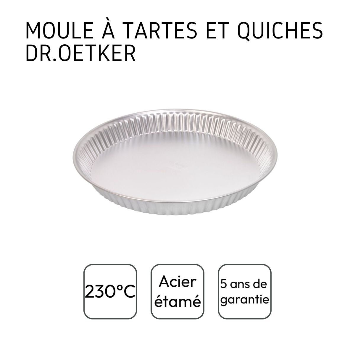 Lot de 2 moules à gâteaux 30/30 cm en fer CLASSICS gris, DR OETKER