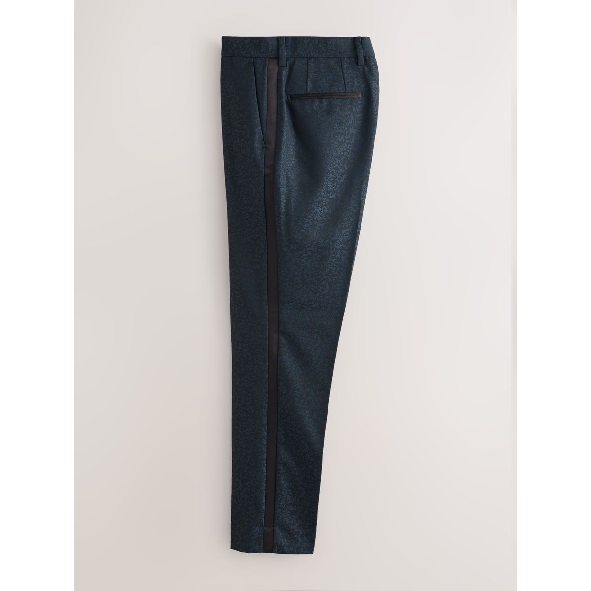 Pantalon de smoking slim à motif jacquard bleu marine, NEXT