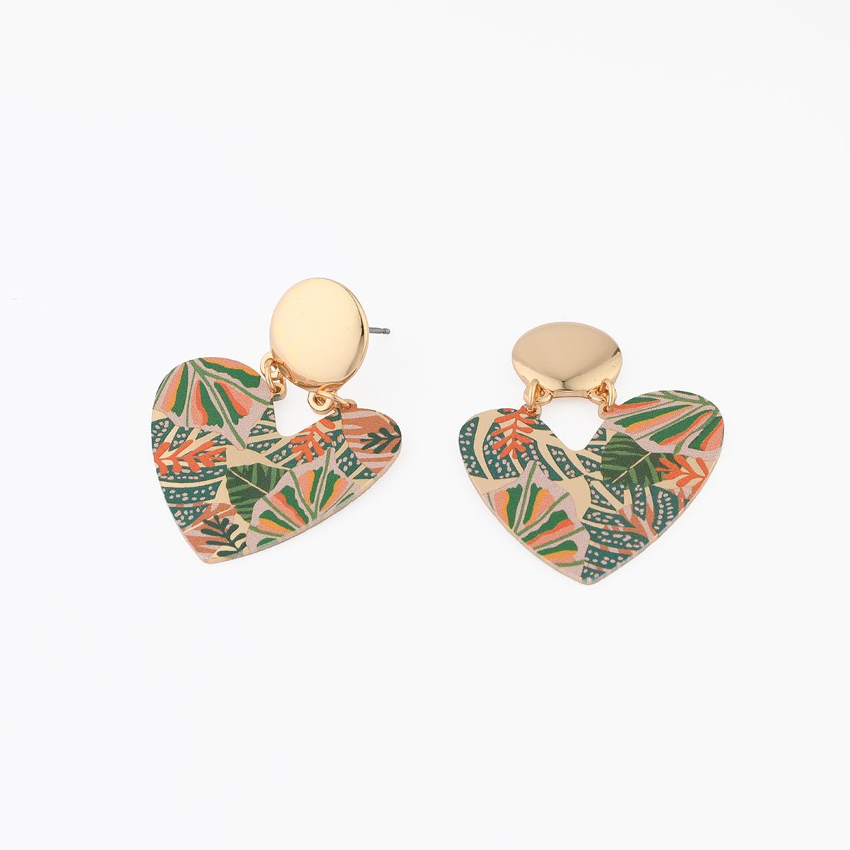 Boucles d'oreilles cœurs Balagane imprimé jungle multicolore, BALABOOSTE