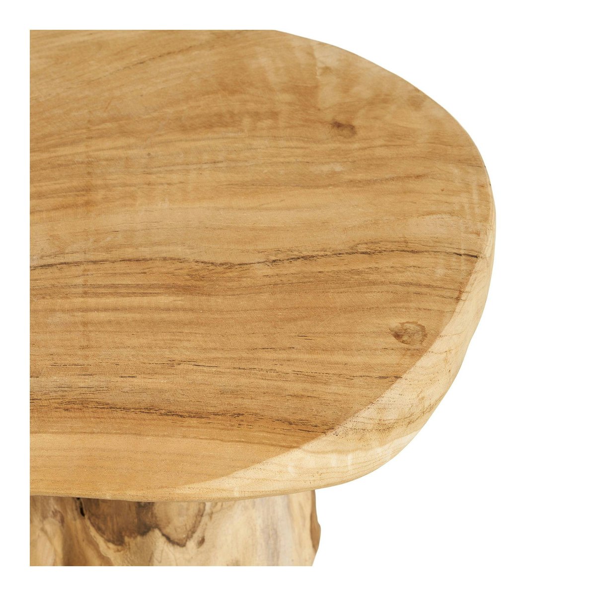 Petite table de salon en teck Ø40 cm, style exotique ARIZONA bois naturel, PIER IMPORT