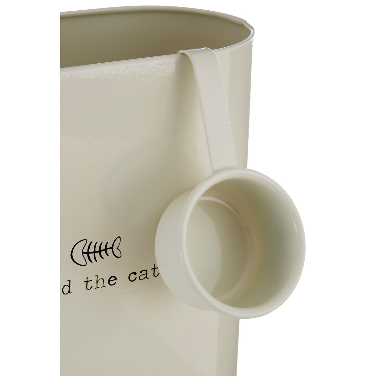 Adore Pets Bin With Spoon, 2.8 Ltr Cat Food Storage - Cream cream, SO'HOME