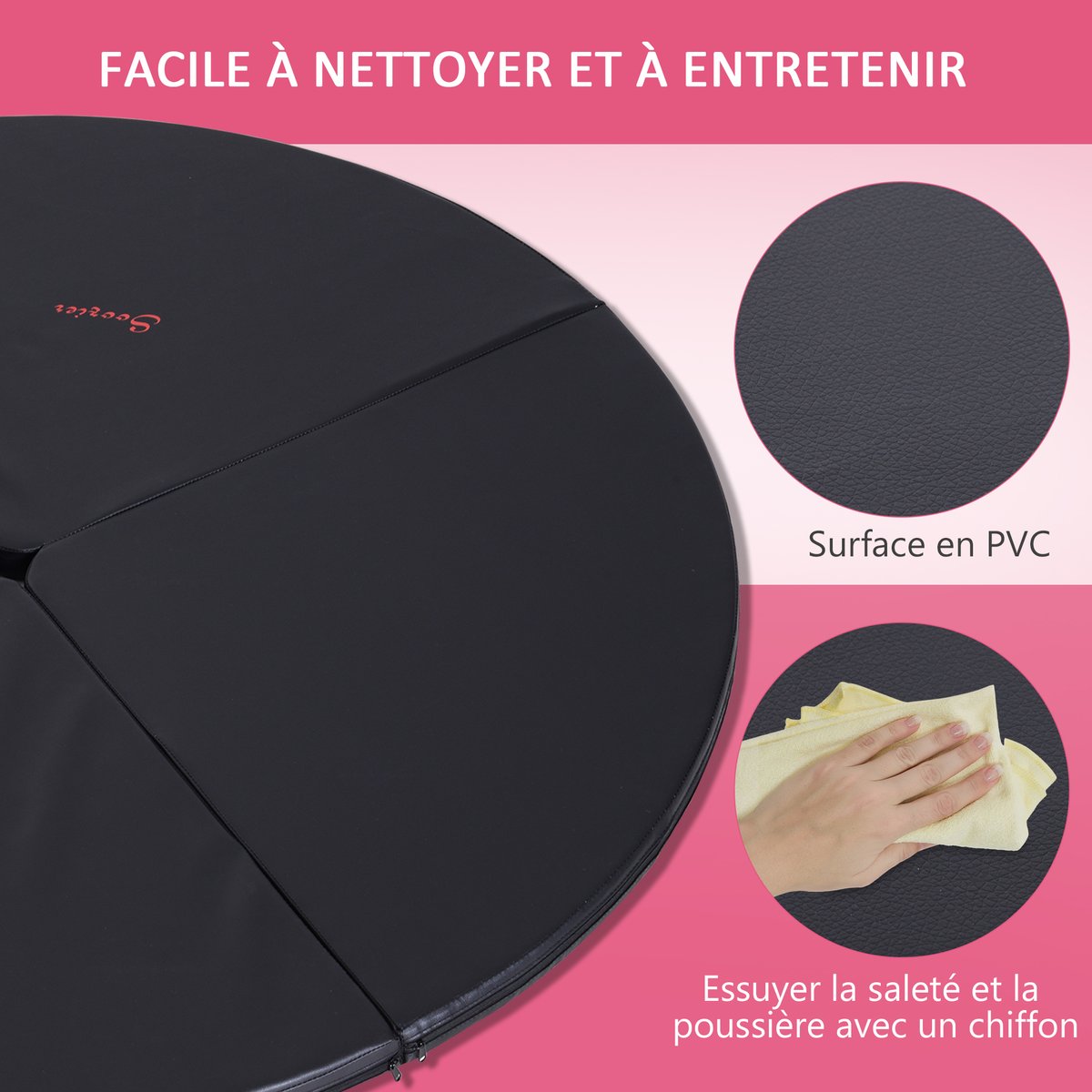 Tapis de protection pour pole dance Plastique noir, HOMCOM