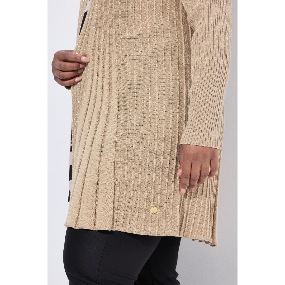 Cardigan à manches longues et col châle or, ULLA POPKEN