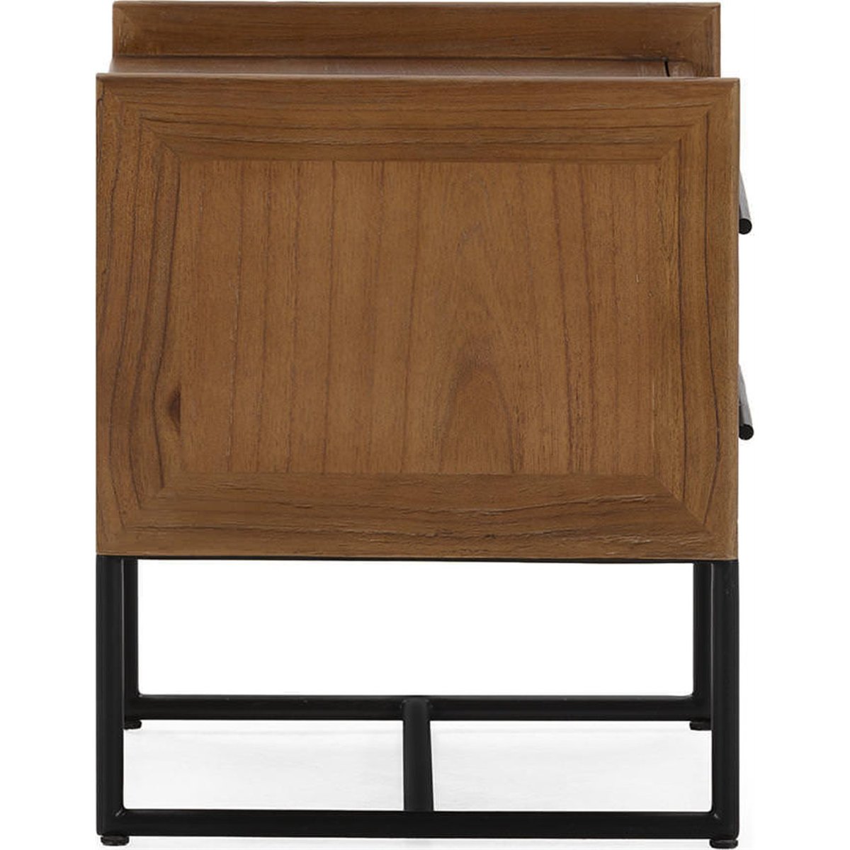 Table de chevet en cèdre, 2 Tiroirs brun et noir, RECOLLECTION