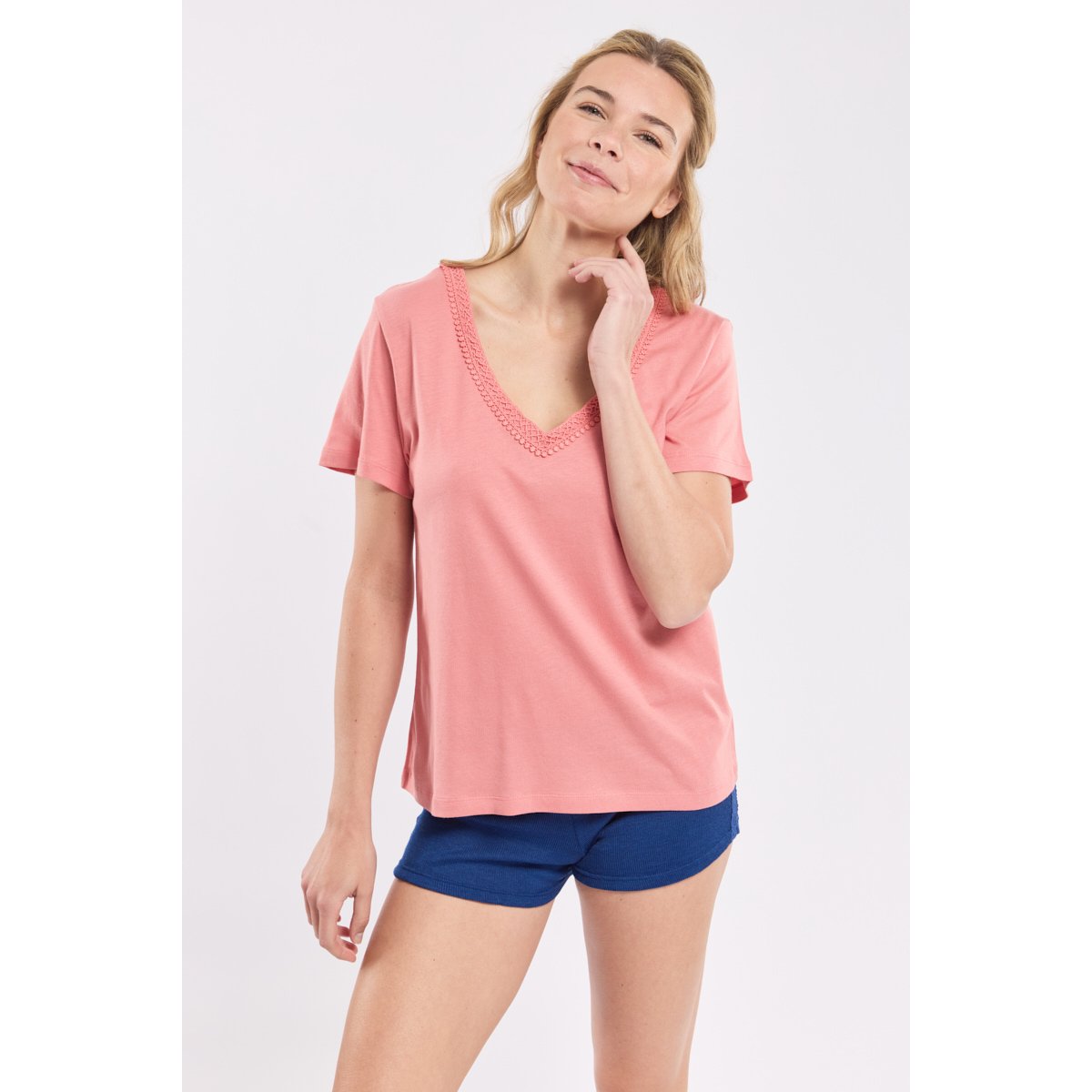 T-shirt homewear en coton et modal lantana, ARMOR-LUX