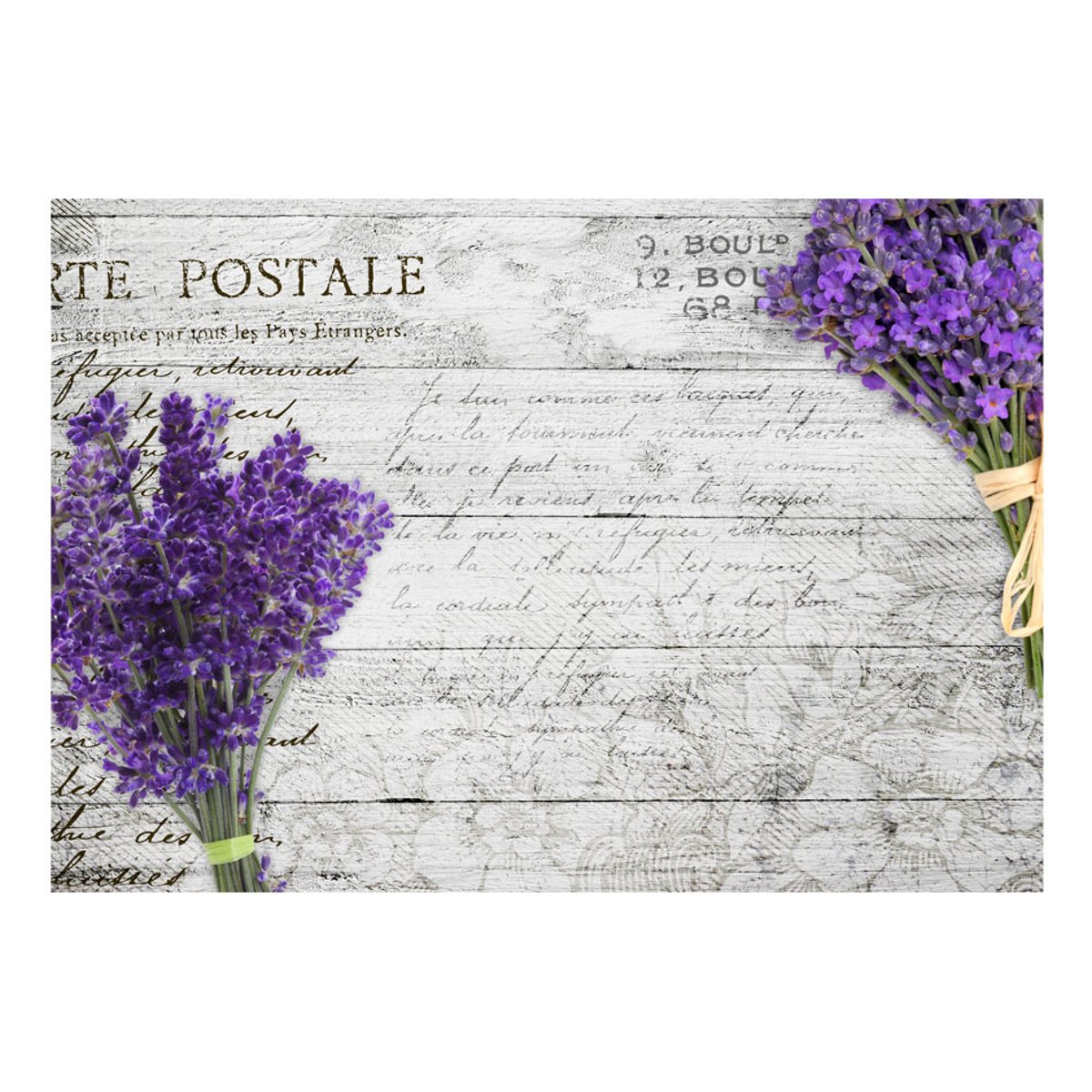 Papier peint intissé panoramique Vintage et Retro Lavender postcard gris / argent, EDEN