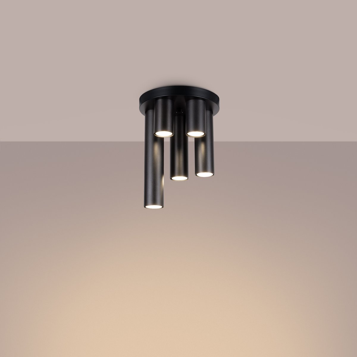Plafonnier Acier Noir GU10 5 Lagos noir, EDEN