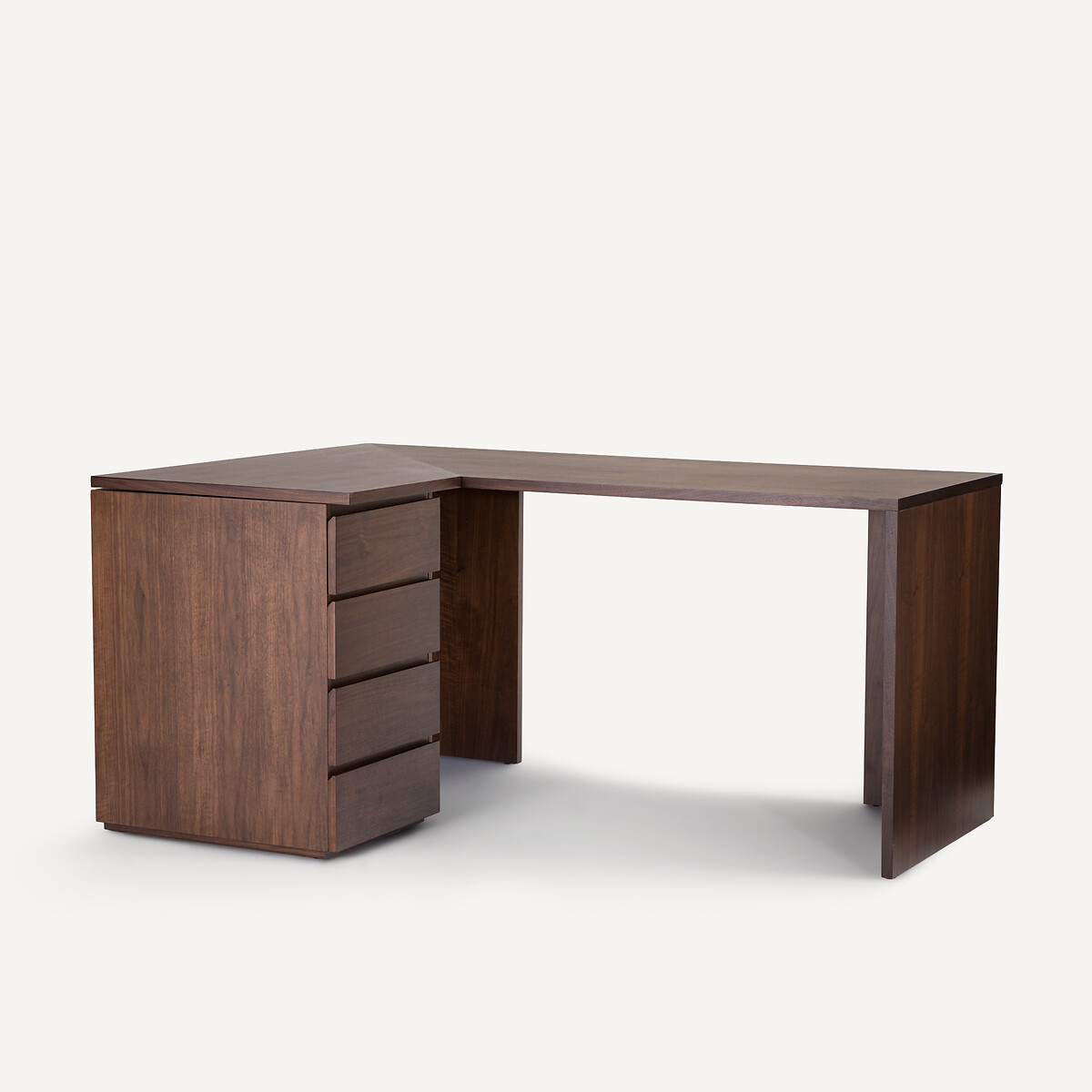Hoektafel, notenhoutfineer lengte 165 cm, Working notenhout, AM.PM