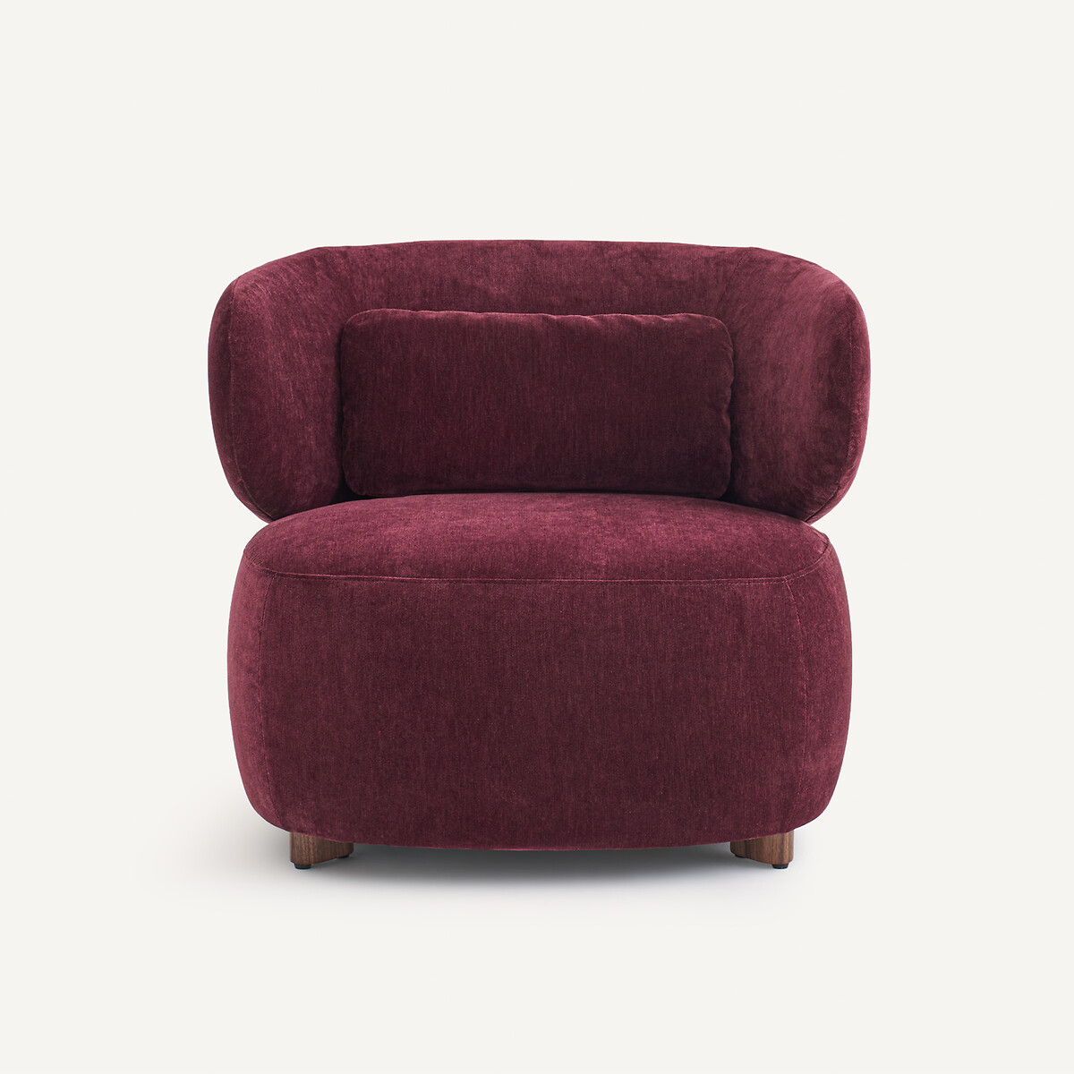 Fauteuil en velours, MODALIE, design Emmanuel Gallina rouge bordeaux, AM.PM X EMMANUEL GALLINA