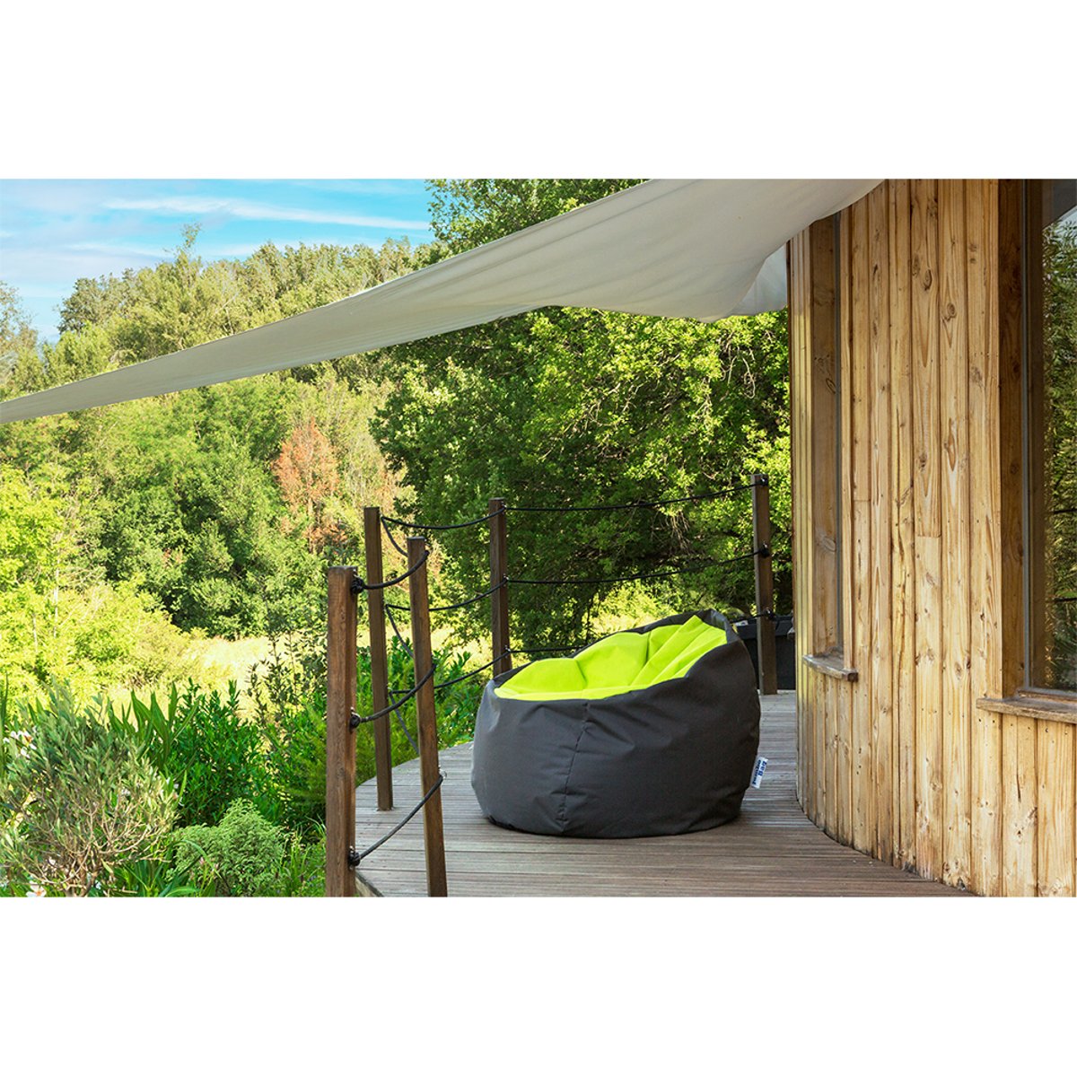 Pouf intérieur-extérieur BOWIE ORIGINAL vert anis, JUMBO BAG