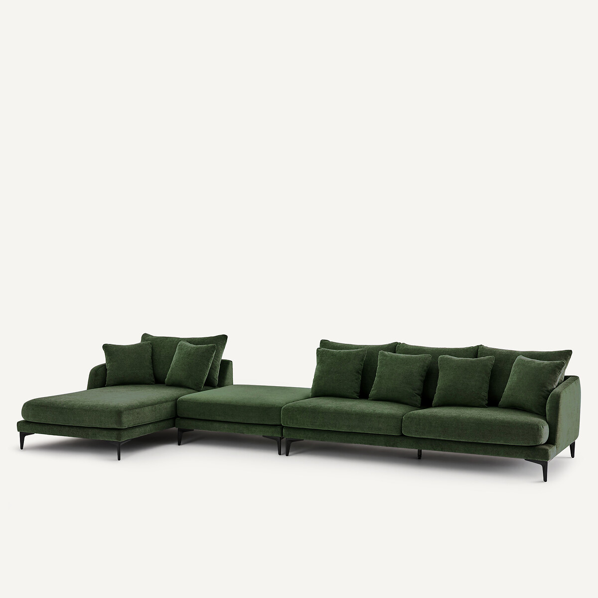 Demi-canapé 3 places en polyester mélangé, MODERNISTE vert forêt, EMMANUEL GALLINA X AM.PM