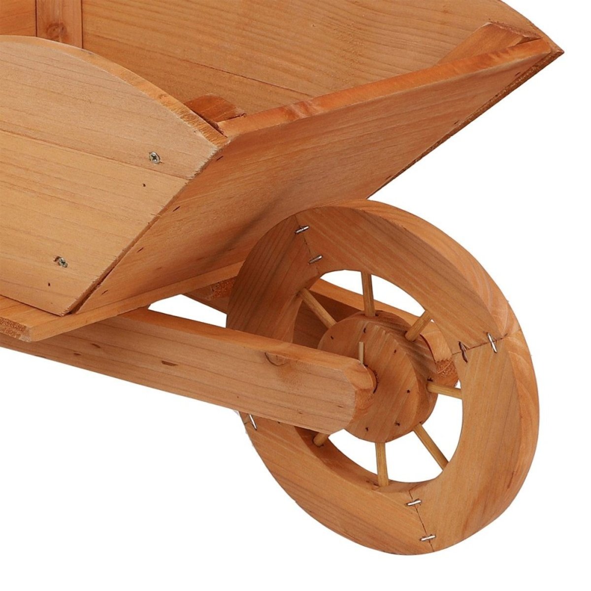 Porte Plantes Brouette Bois Naturel beige, DECORATIE