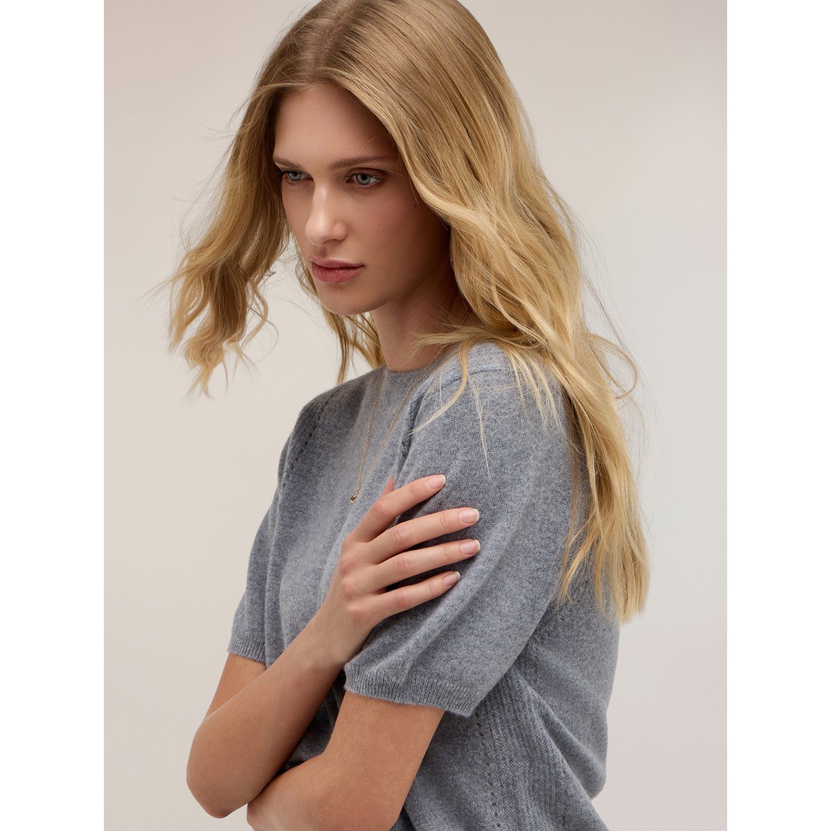 Pull avec détail ajouré gris, MOTIVI