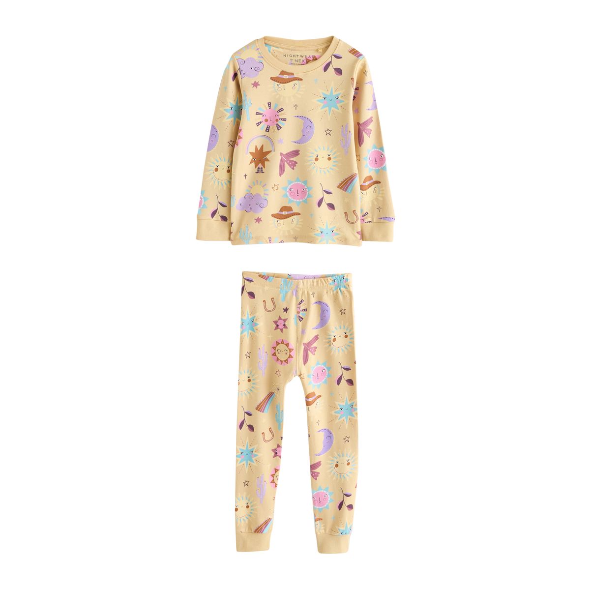 Pyjama douillet, lot de 3 imprimé western rose/jaune, NEXT