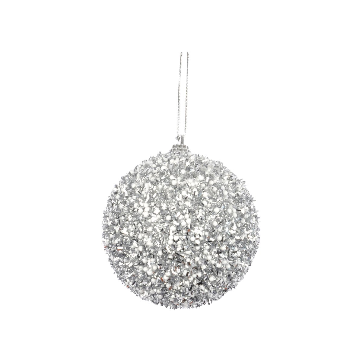 Boule de Noël Décorée de Billes argent, EDEN