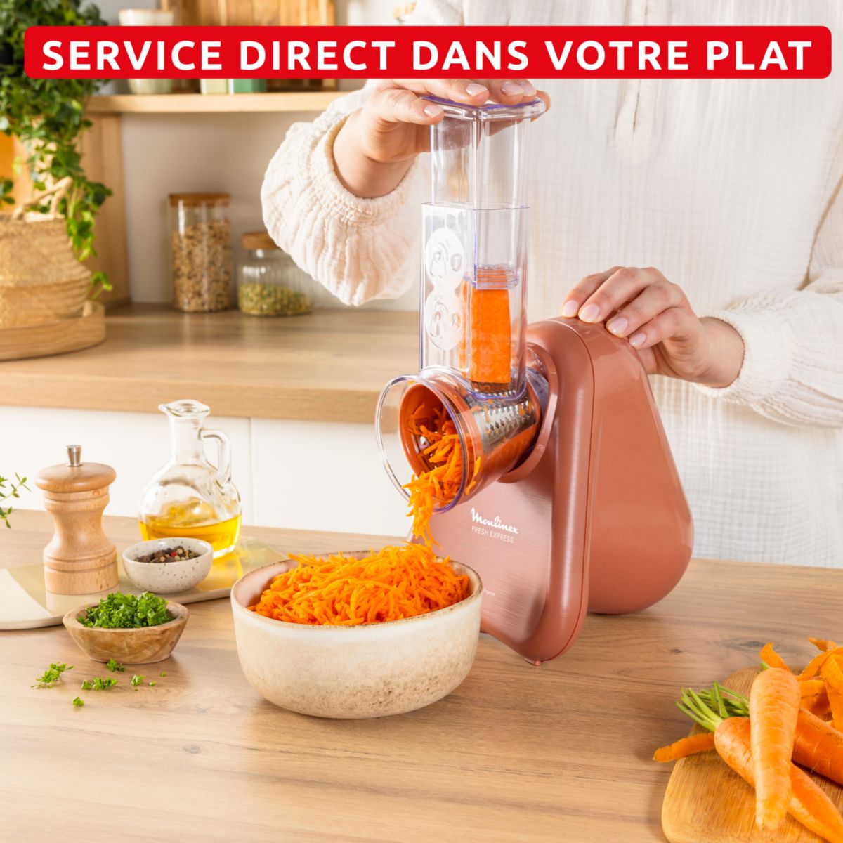 Rapeur trancheur Fresh Express DK853JE0 couleur unique, MOULINEX