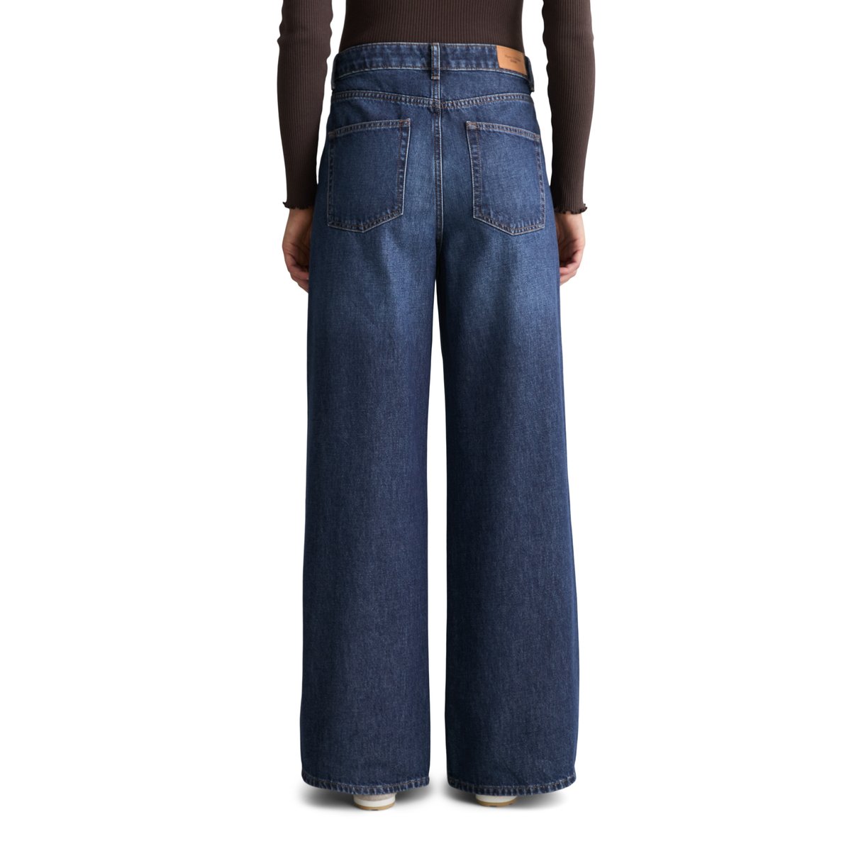 Jeans modèle Anjo wide en denim rigide sans élasthanne bleu, MARC O’POLO DENIM