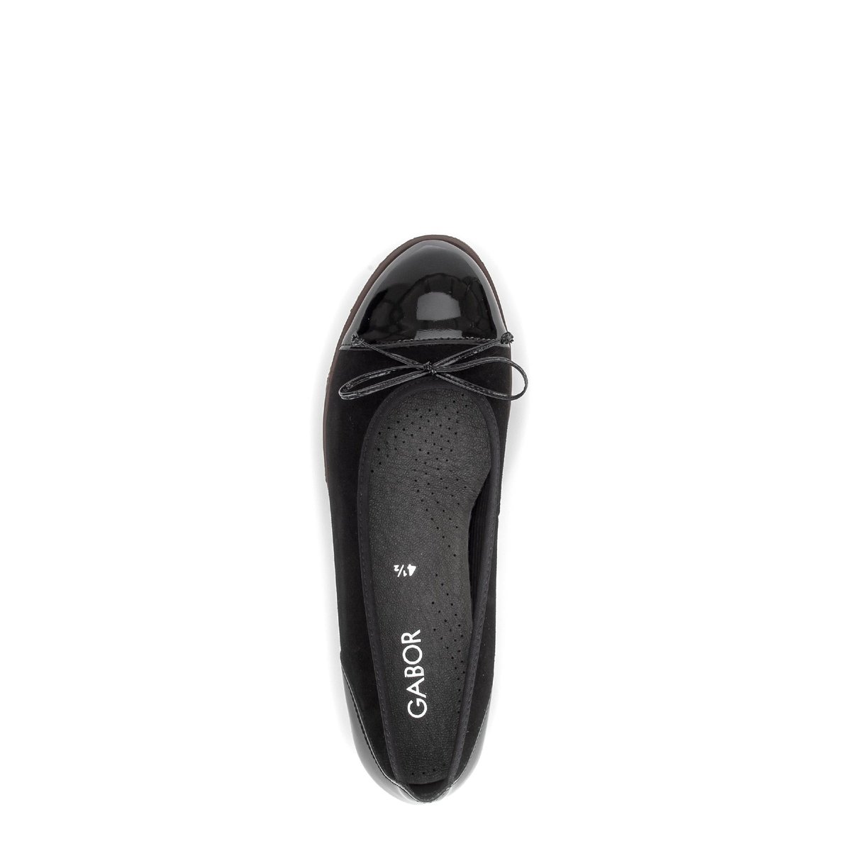 Ballerines en cuir à talon décroché noir, GABOR