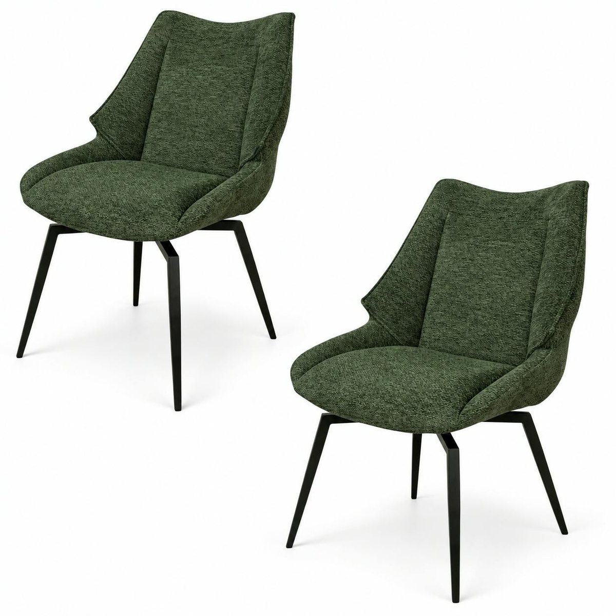 Chaise design tissu microfibre kaki (lot de 2) IENA kaki, PIER IMPORT