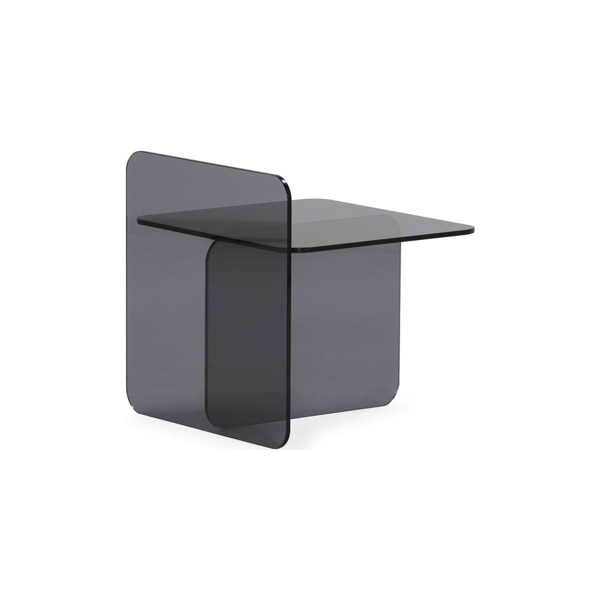 Table d'appoint en verre gris fumé, RECOLLECTION