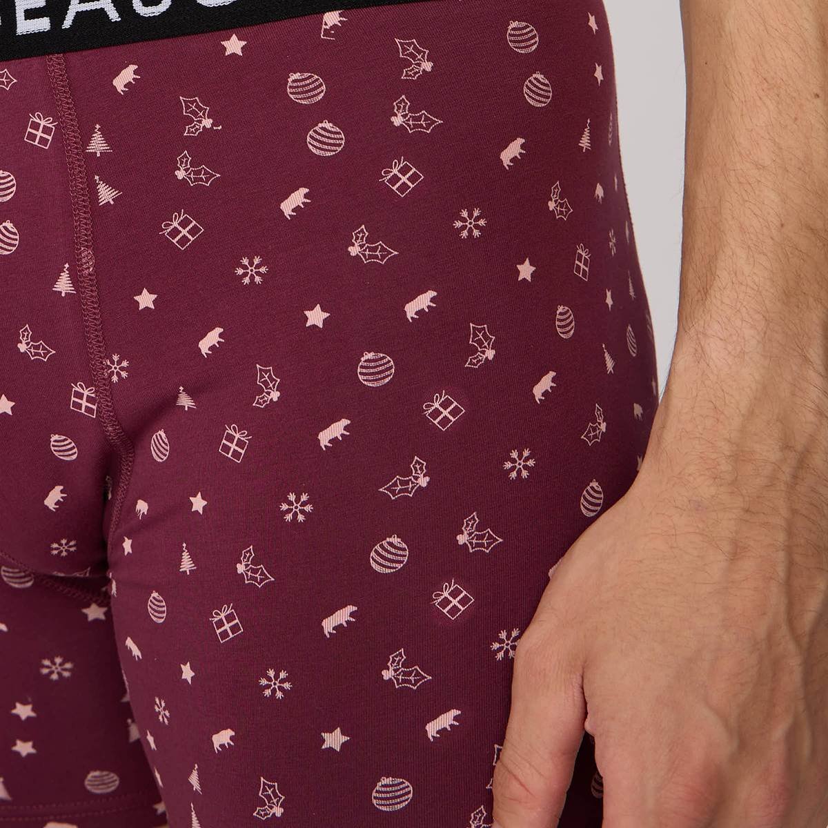 Boxer Elvino bordeaux, MISE AU GREEN