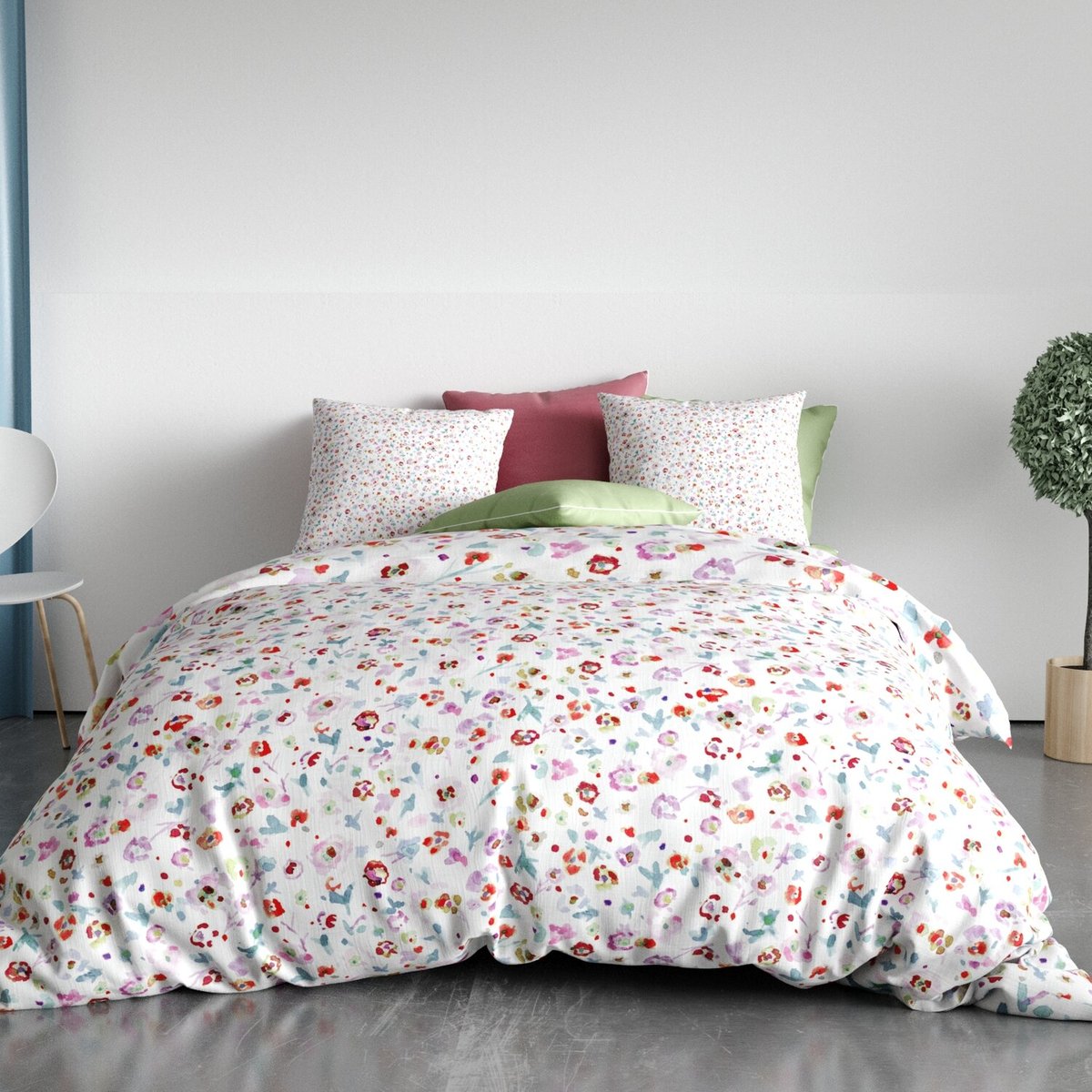 Parure housse de couette en microfibre, LIBERTY rose, C DESIGN HOME TEXTILE