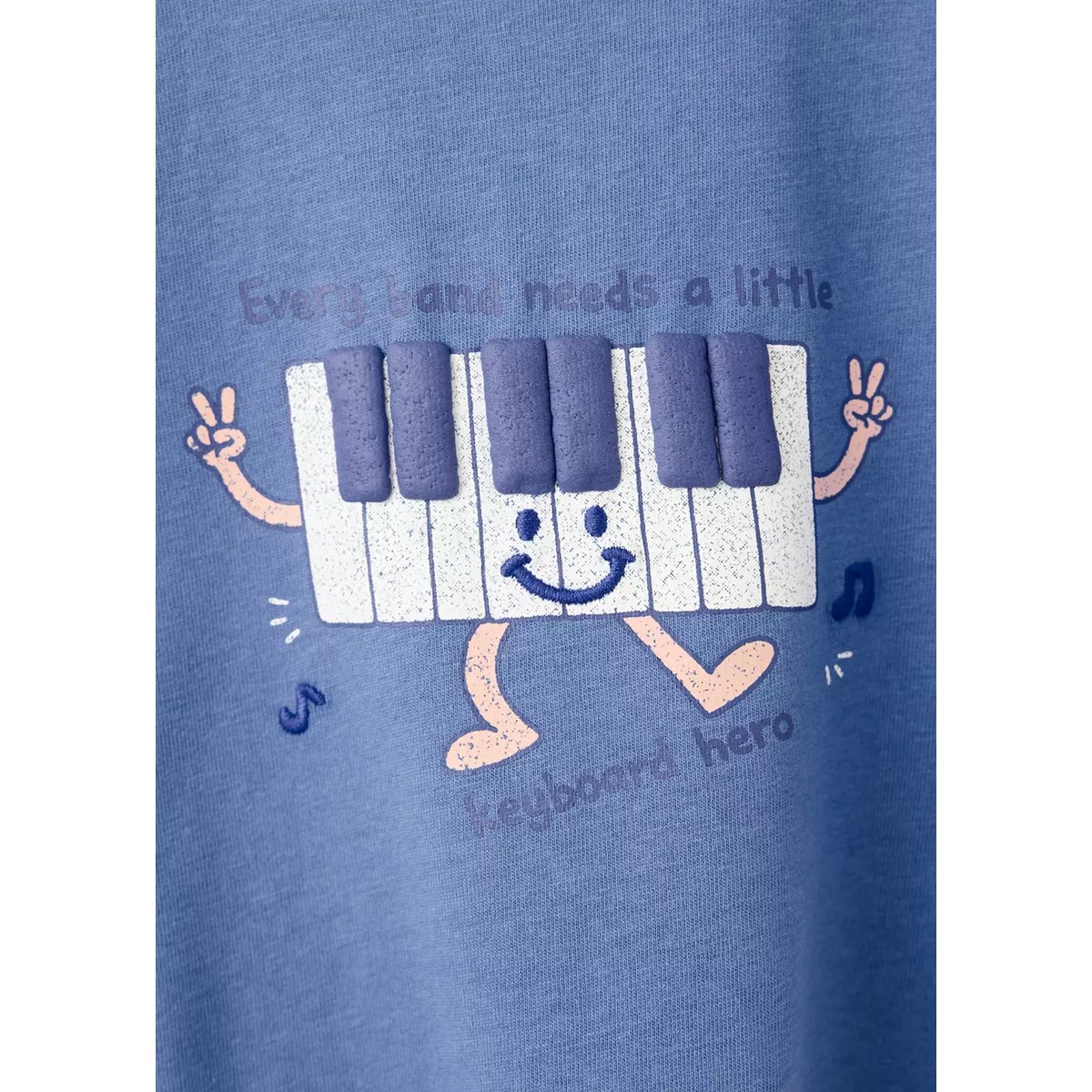 T-shirt manches longues imprimé relief bleu électrique, MANGO BABY