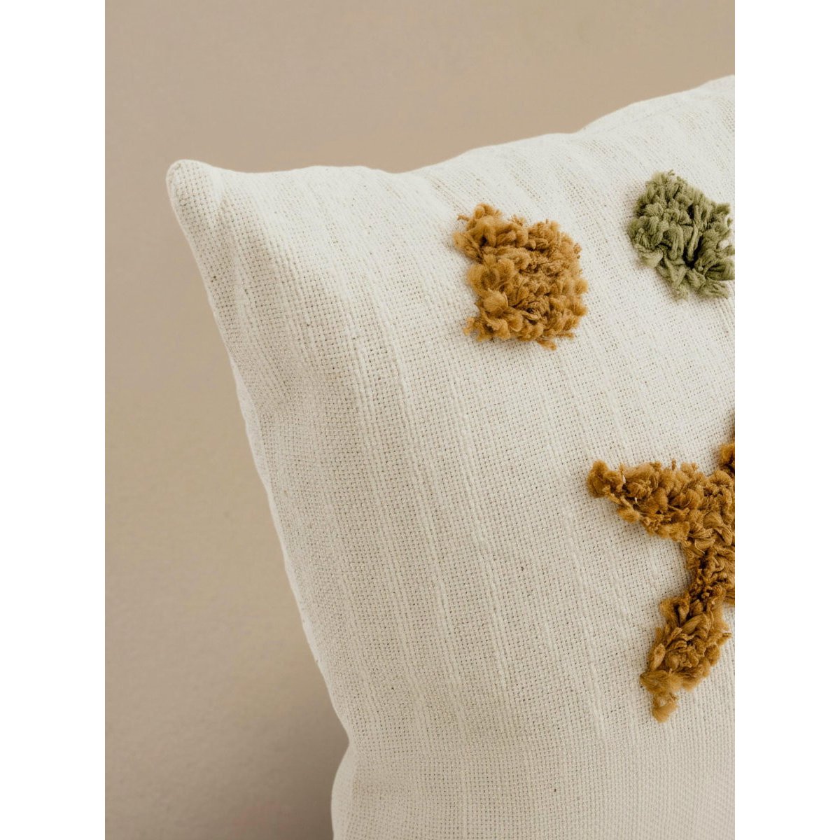 Coussin 100% Coton Géométrique -SIRA moutarde, KENAY