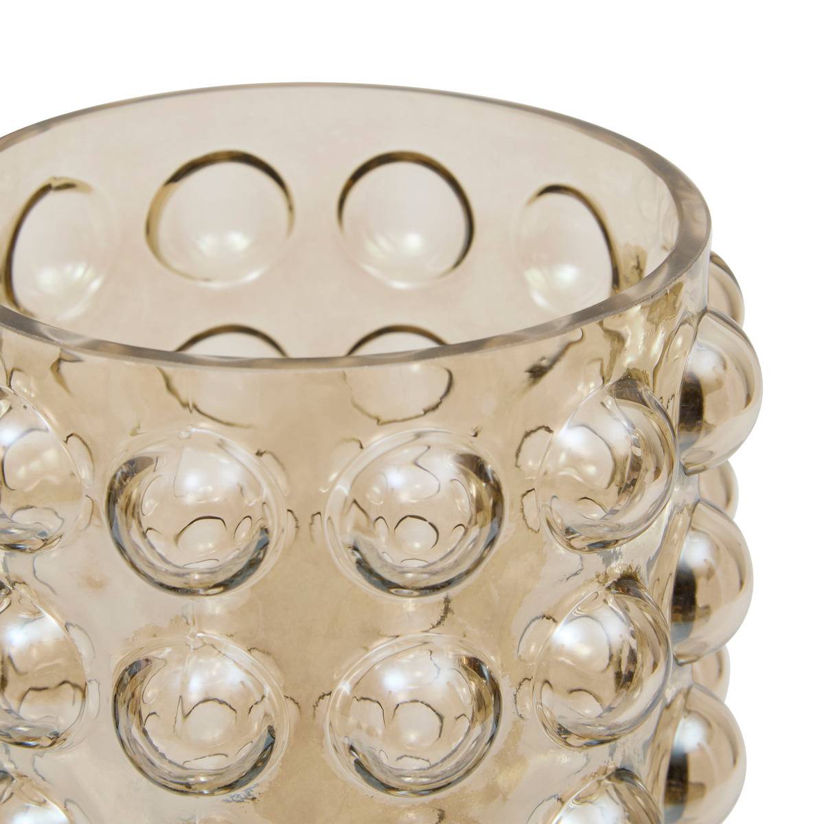 Vase sculpté boules en verre irisé DORIA transparent, ATMOSPHERA