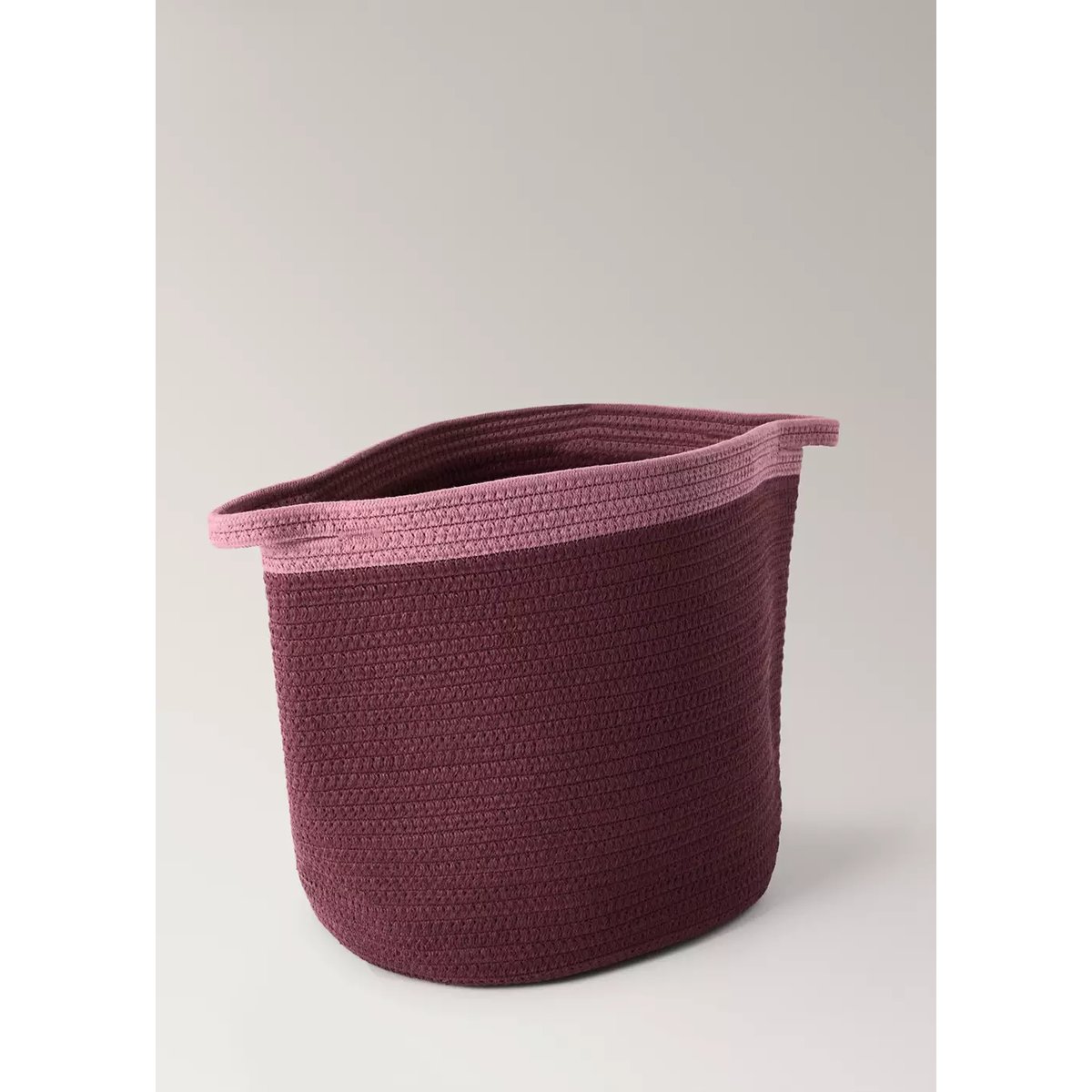 Panier 100 % coton bicolore bordeaux, MANGO HOME