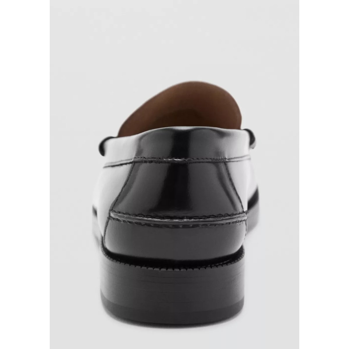 Mocassins découpe cuir noir, MANGO MAN
