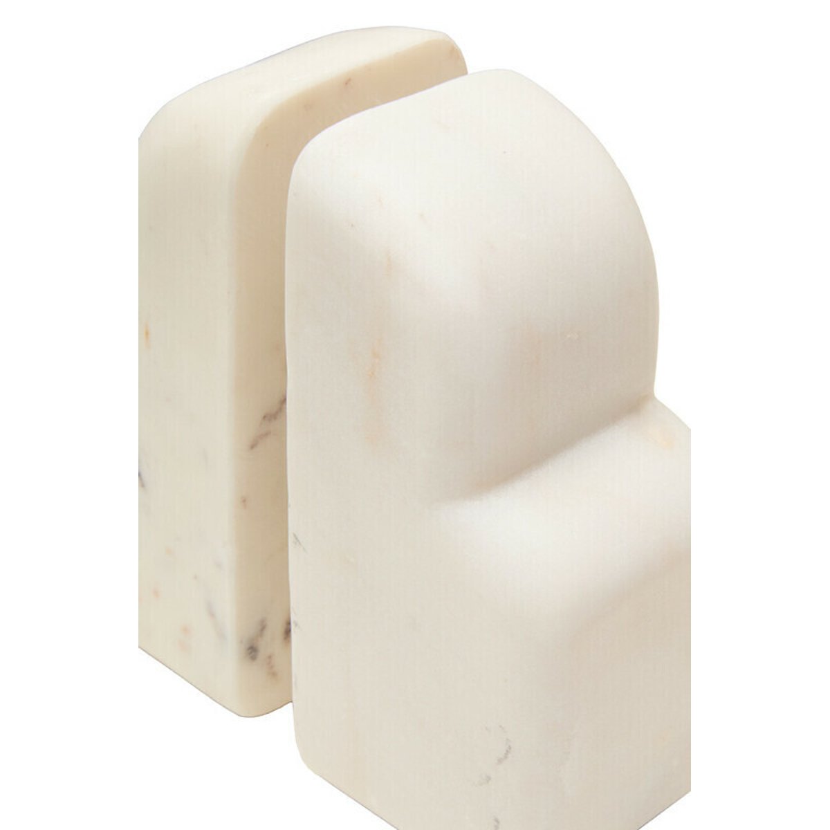 Set Of Two Bookends in White Marble white, FIFTY FIVE SOUTH