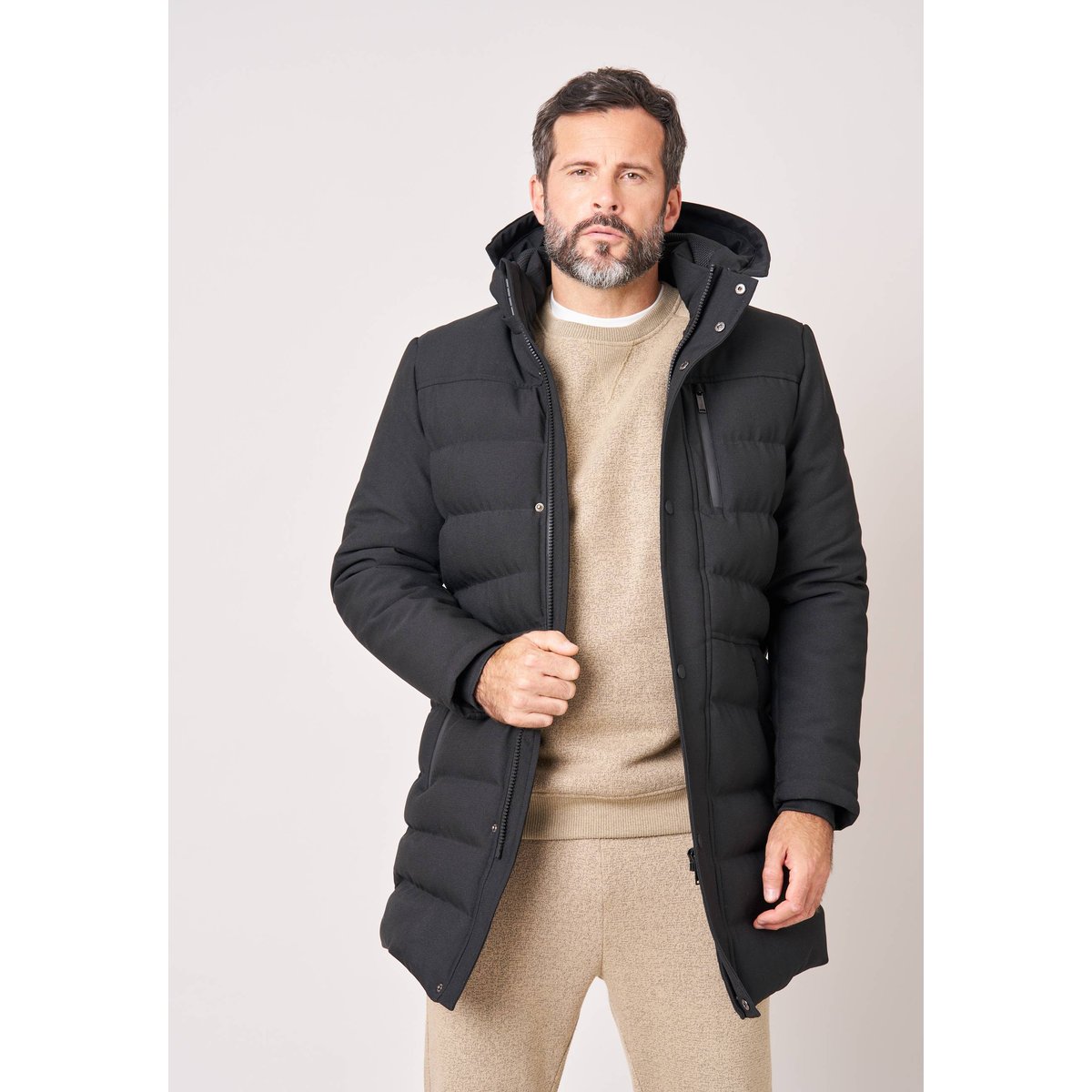 Parka longue homme matelassée CHIROLONG black, DEELUXE