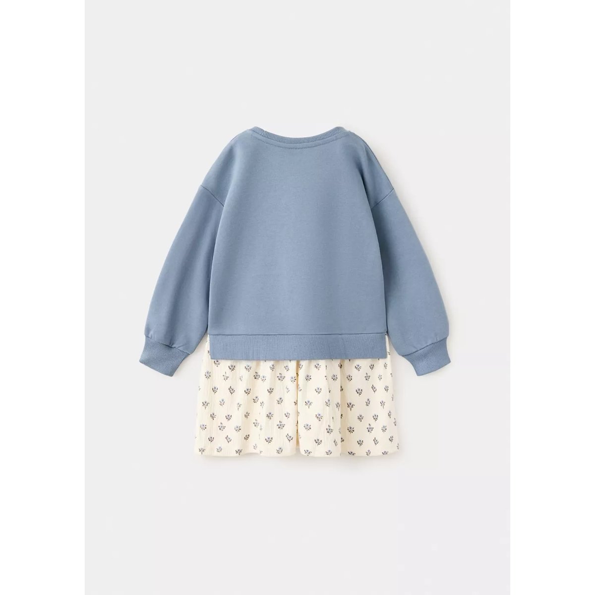 Robe coton combinée bleu, MANGO BABY