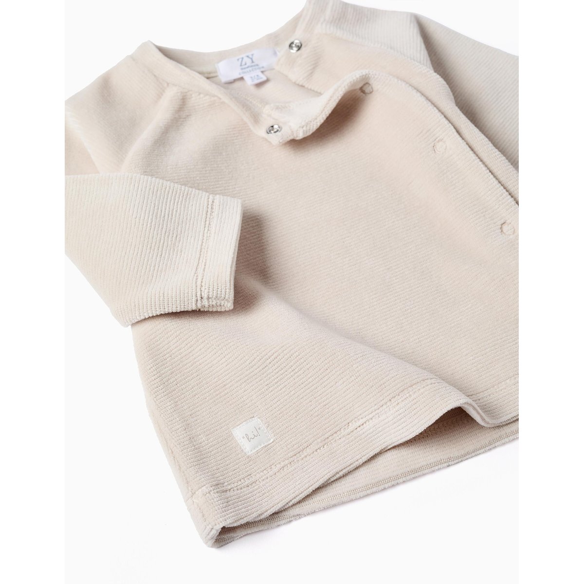 Ensemble 2 pièces côtelé en velours gris clair, ZIPPY