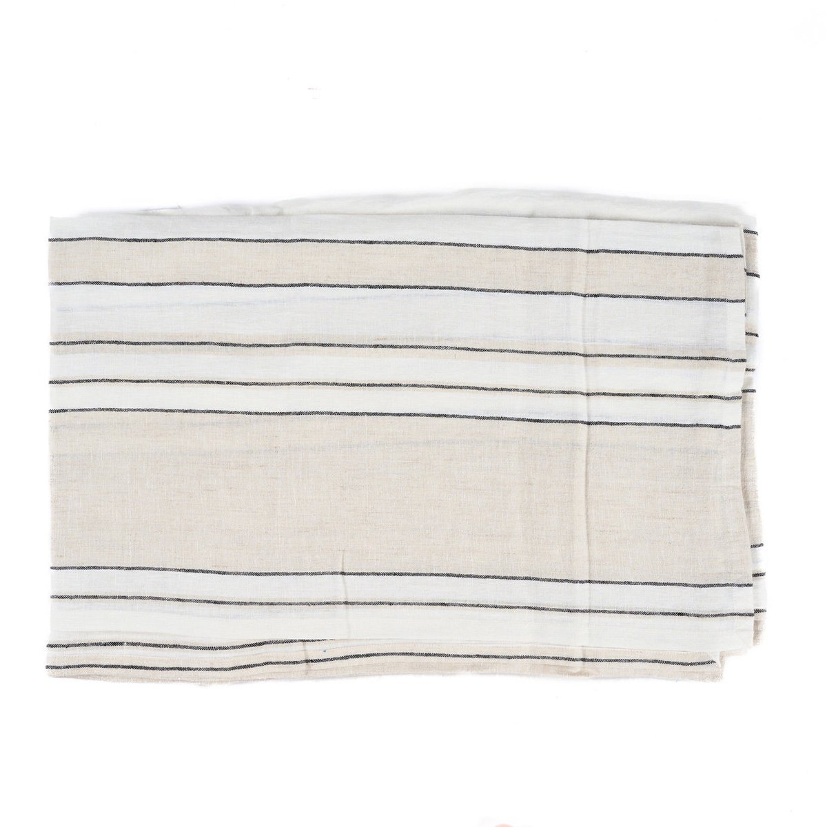 Nappe en lin PROVENCE beige noir et blanc, BAZAR BIZAR