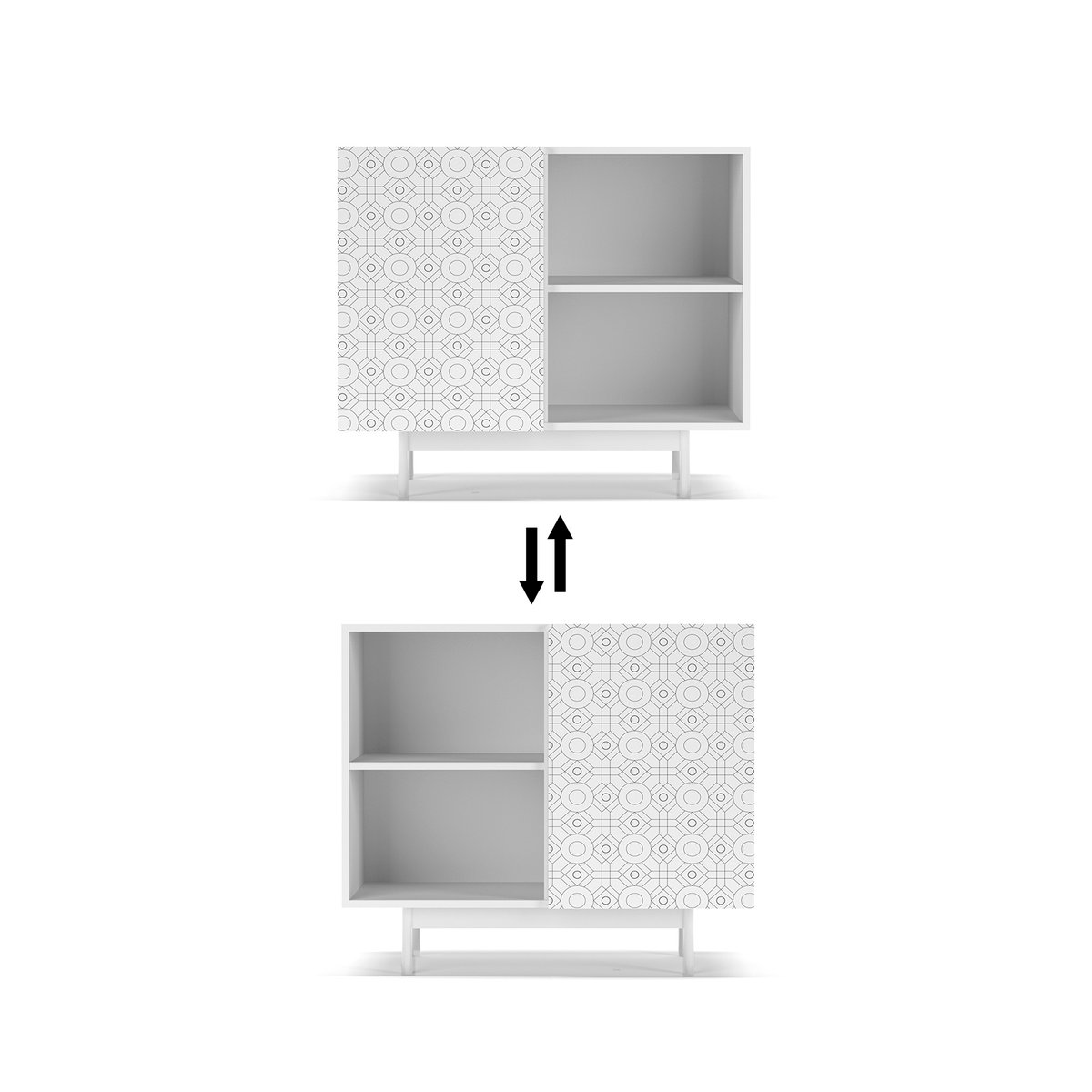 Buffet porte sérigraphie, PRINTED blanc, HERDASA