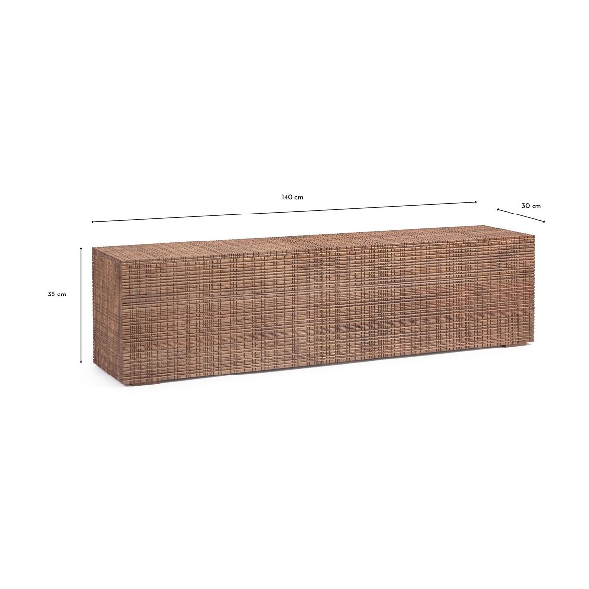 Table basse ou banc en bois de manguier marqueté L140 - BLAS marron, HELLIN, DEPUIS 1862