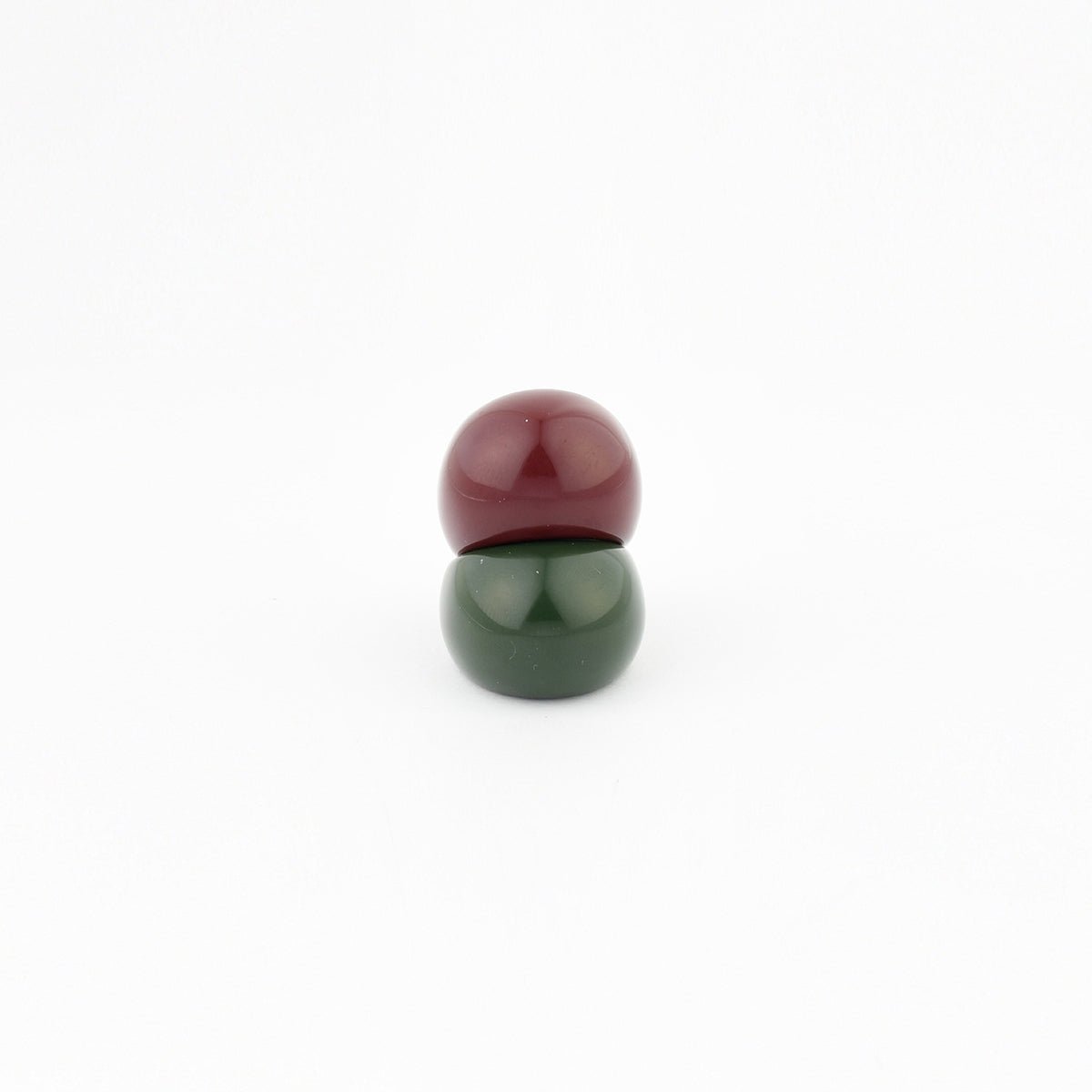 Set de 2 bagues en résine vert et bordeaux vert, BALABOOSTE