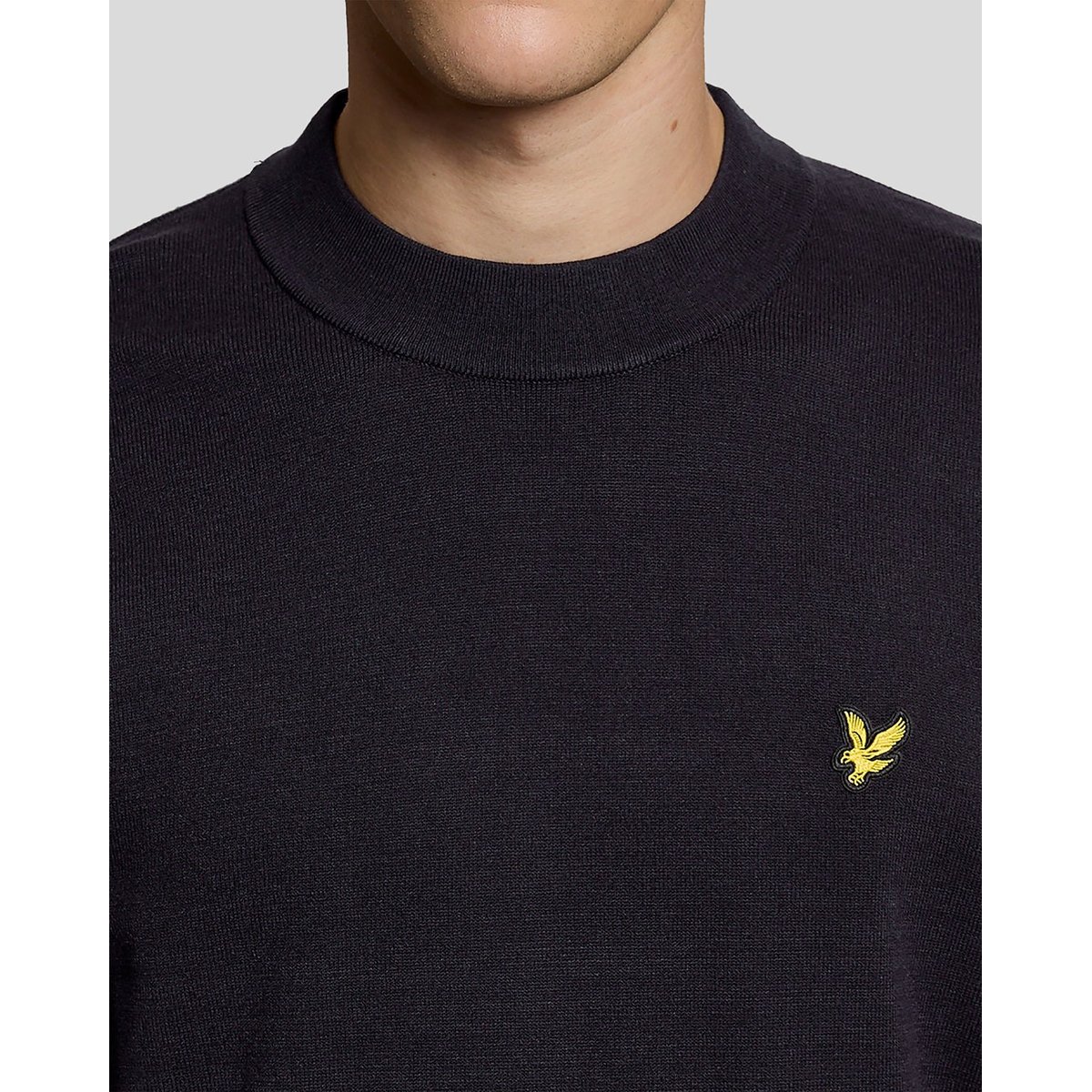 Pull coupe décontractée col montant bleu foncé marine, LYLE & SCOTT