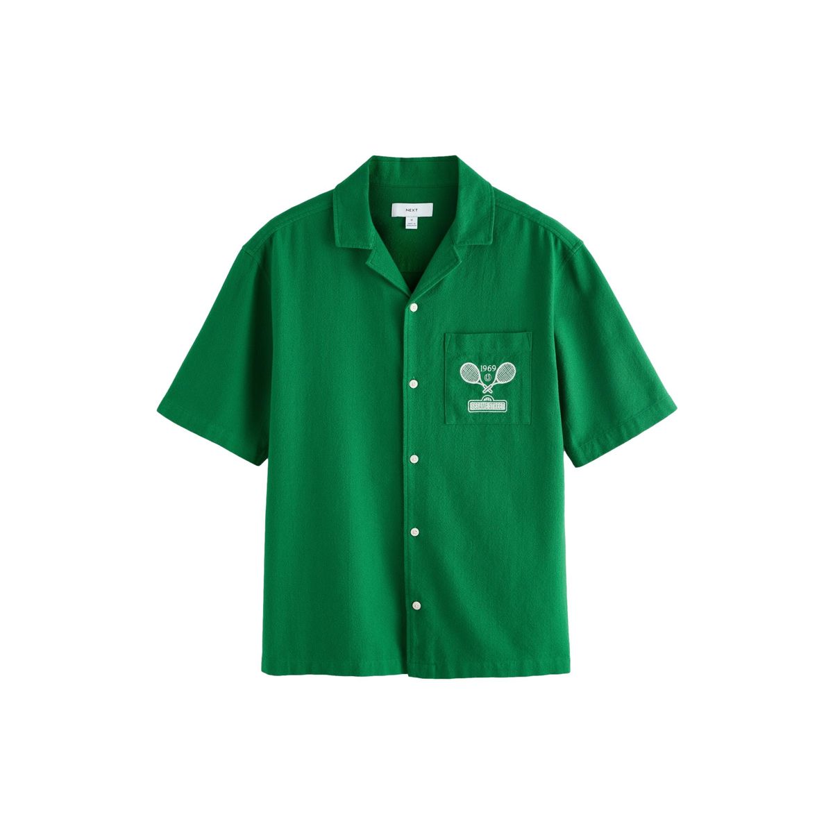 Chemise manches courtes à imprimé sésame vert, NEXT