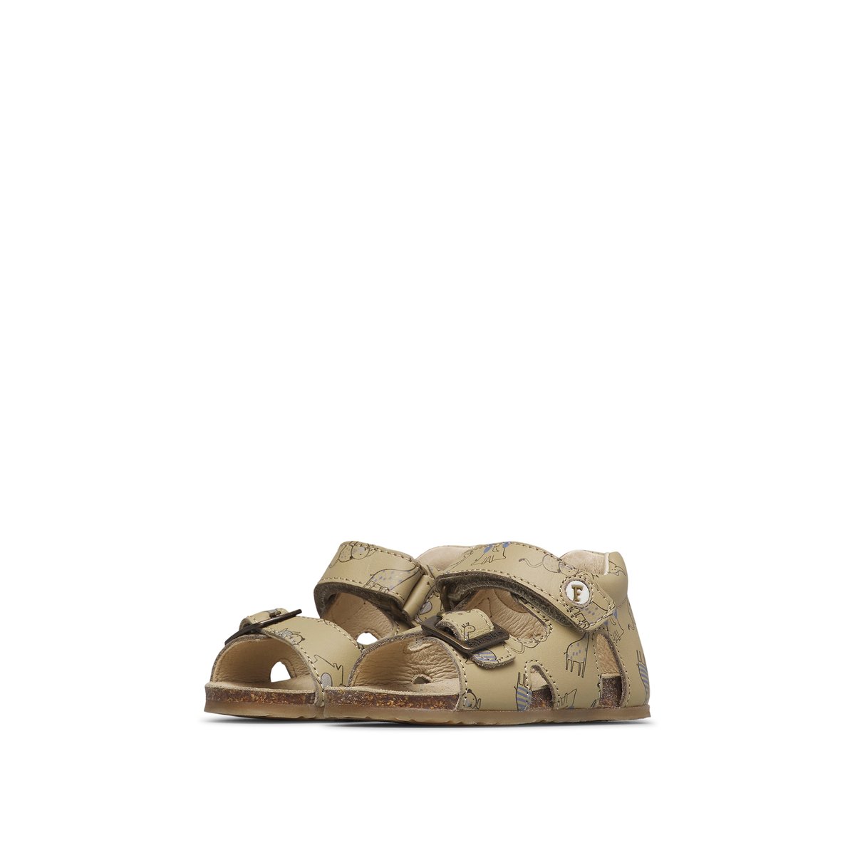 Sandales en cuir BEA gris tourterelle-, FALCOTTO