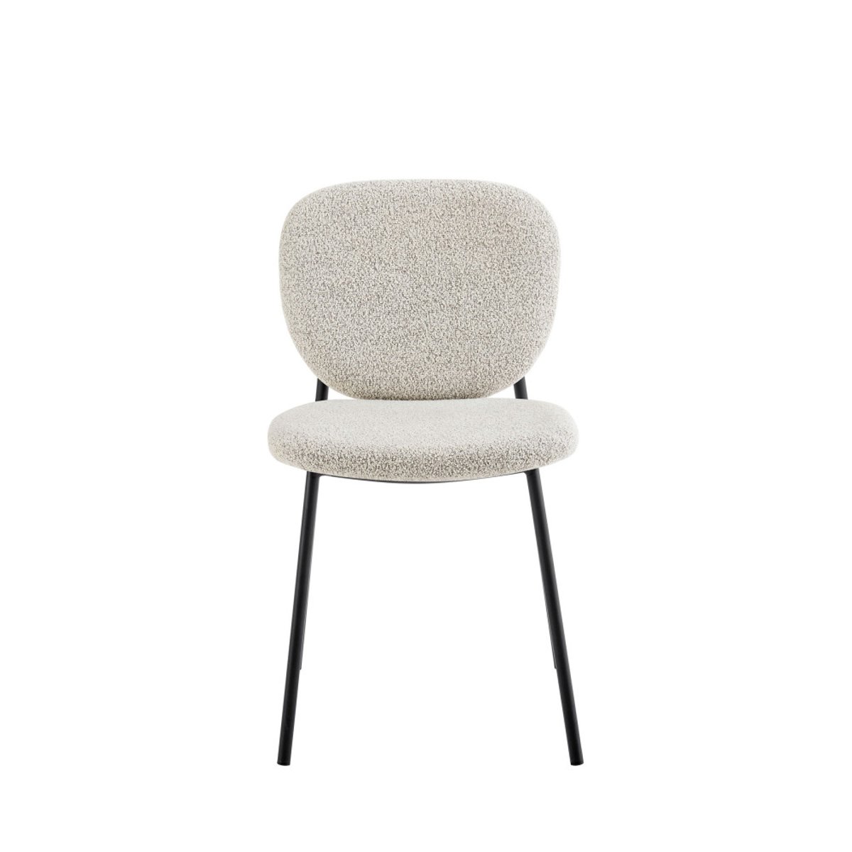 Lot de 2 chaises en tissu et métal- DALBY écru chiné, DRAWER