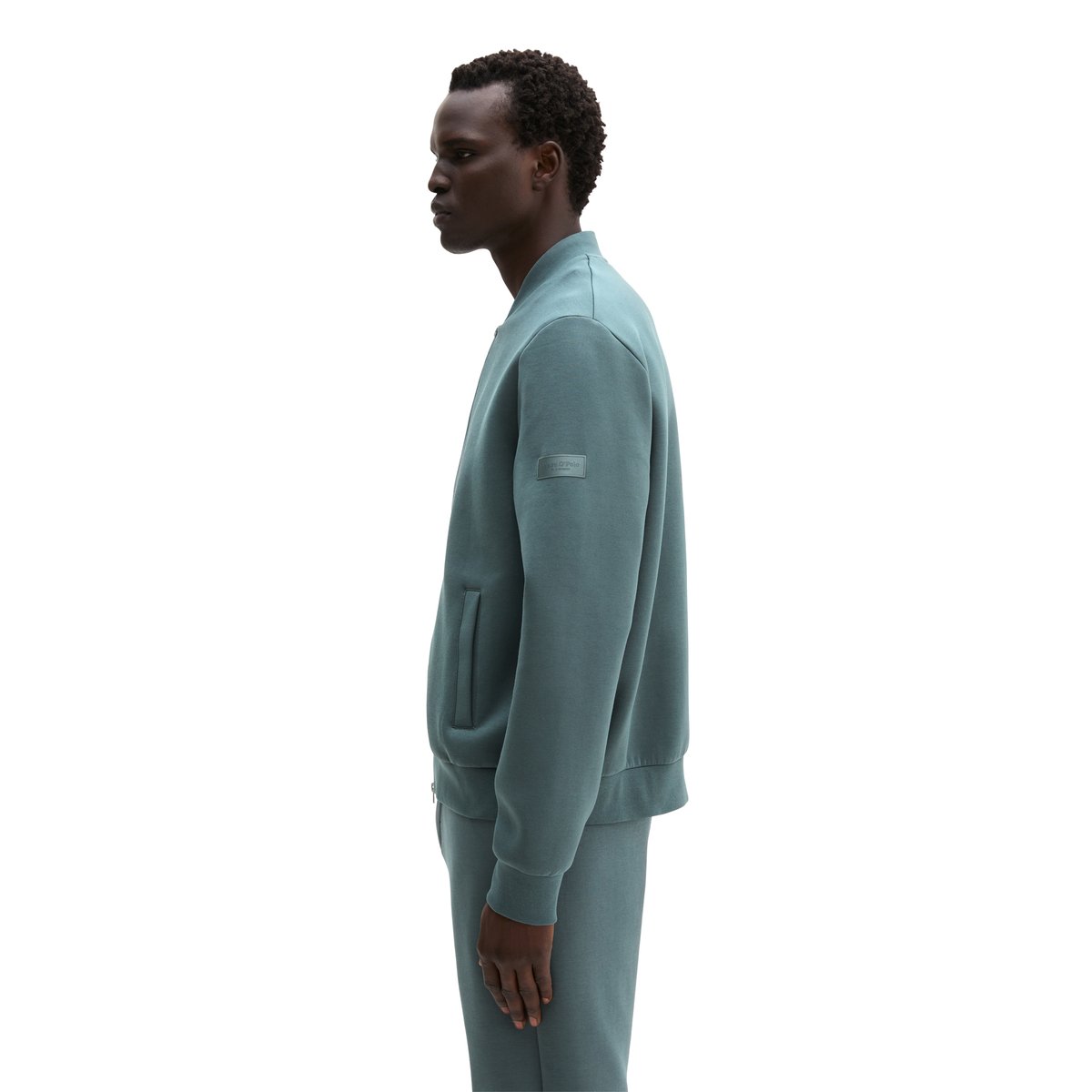 Veste sweat regular en scuba interlock gris foncé, MARC O'POLO