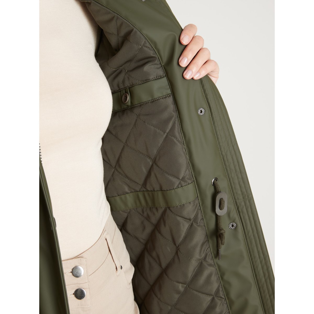 Parka imperméable doublée et matelassée kaki, DAXON