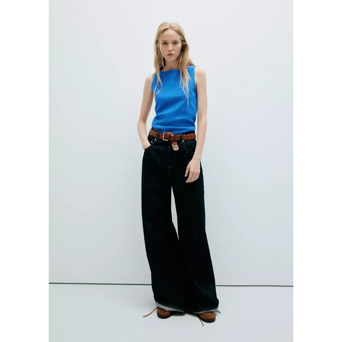 Top col bateau bleu, MANGO