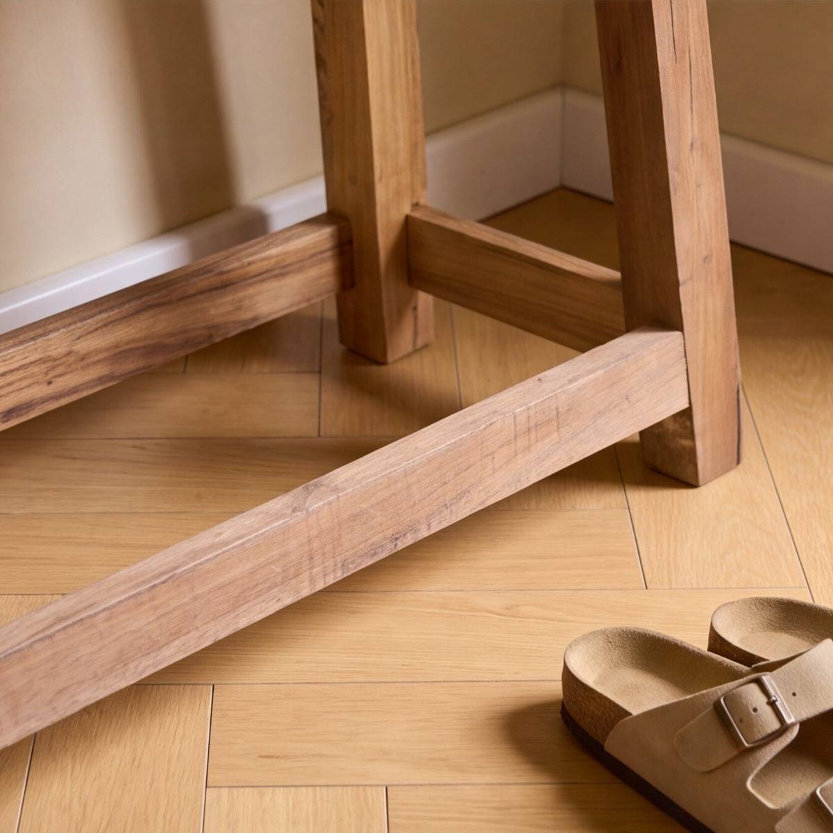 Petit banc en bois recyclé EURYDICE bois clair, MADE IN MEUBLES
