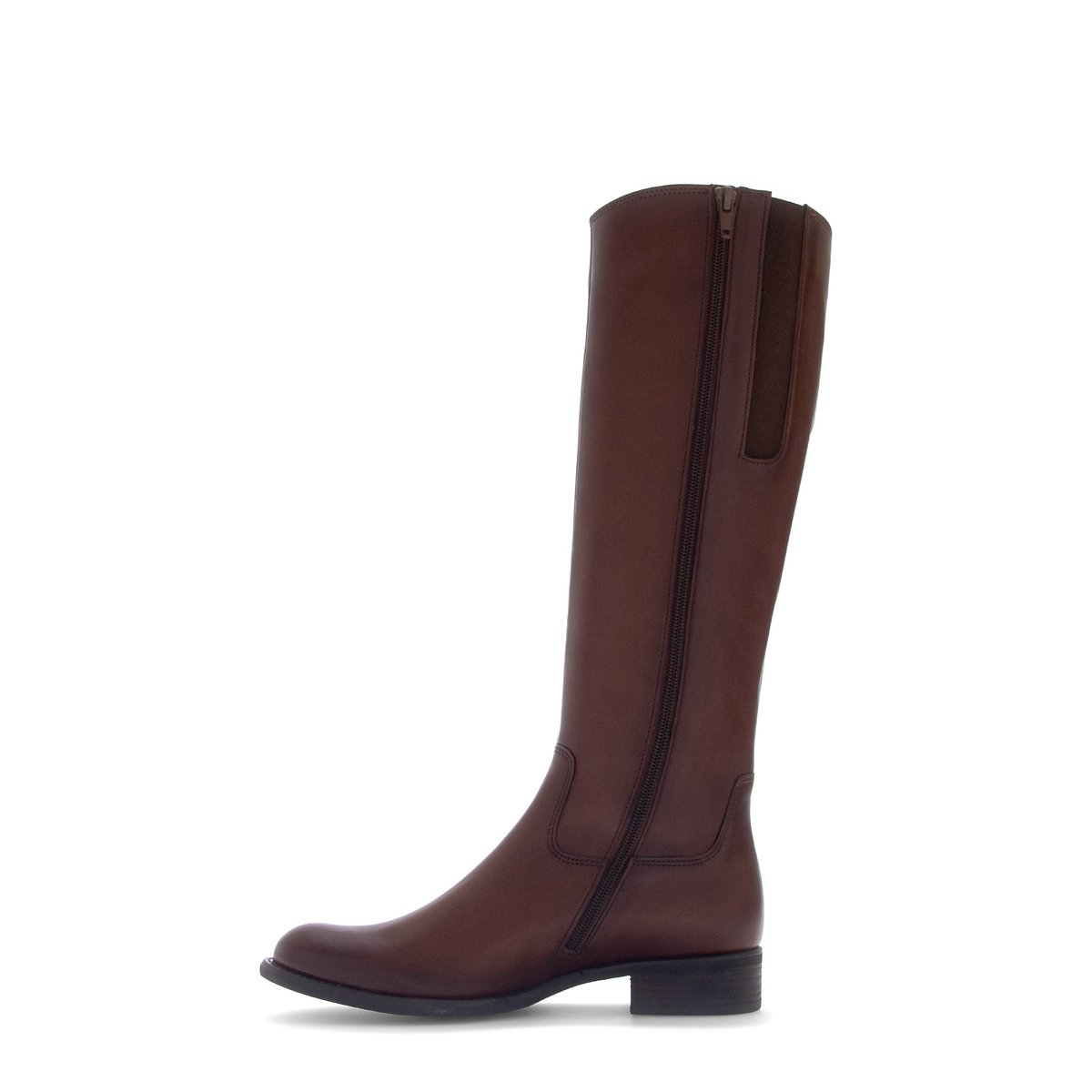 Bottes en cuir lisse à talon décroché cognac, GABOR